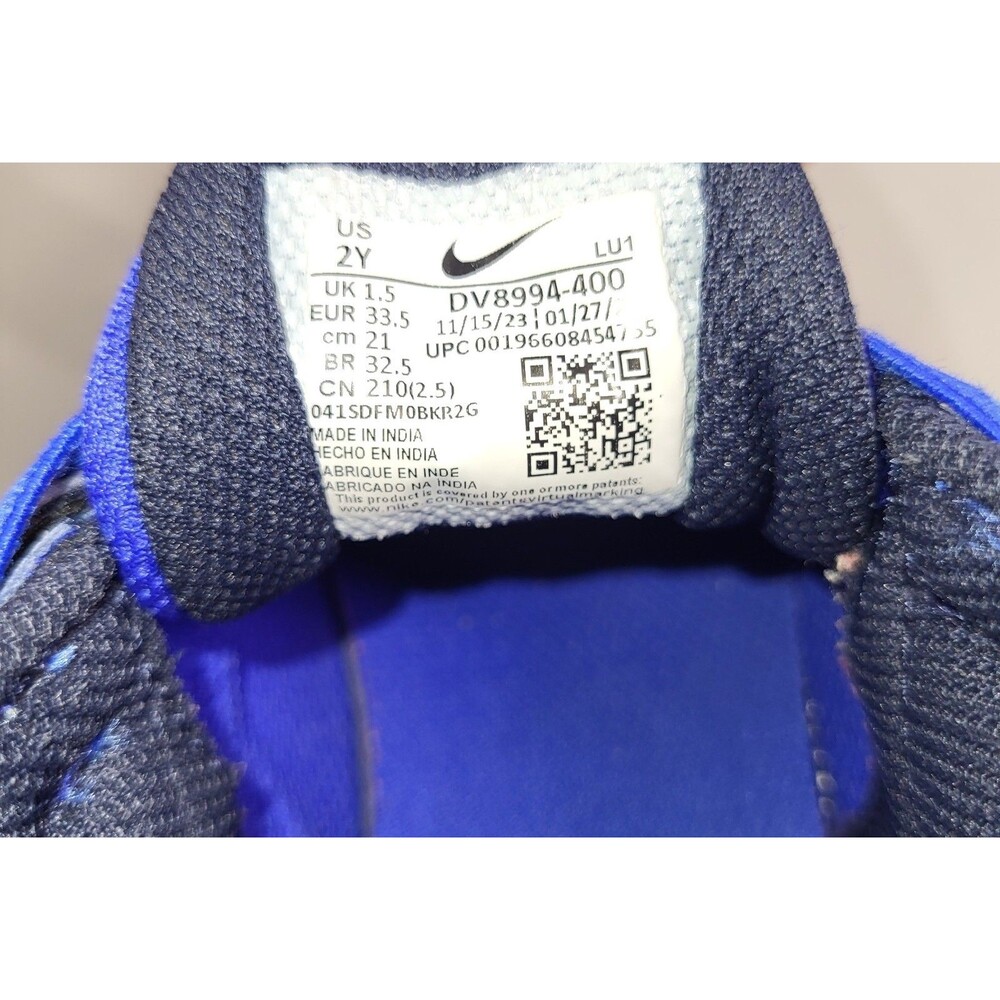 Nike Team Hustle D 11 "Hyper Royal/White-Obsidian" Big Kids' Basketball ShoesSz2 - Picture 9 of 11